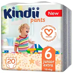 Підгузки-трусики Kindii Pants розмір 6 Junior Extra (15+ кг) 20 шт. - мініатюра 2