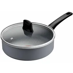 Сотейник Tefal Halo 24см з кришкою алюміній бакеліт скло сірий kuh0014768