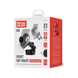 Універсальний автотримач ColorWay AutoSense Car Wireless Charger 15W (Dashboard + Air Vent) (CW-CHAW039Q-BK) - мініатюра 12