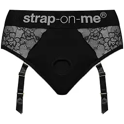 Мереживні труси для страпону з підв'обов'язками для панчіх Strap-On-Me DIVA HARNESS, S
