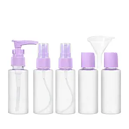 Дорожній набір ємностей для косметики WH Travel Bottles Set. 5 шт, Пурпурний - мініатюра 2