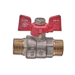 Кран кульовий Nolf Classic NFC.731-06-1/2" Mm Шшм, ручка "метелик" червона NF3136 - мініатюра 4
