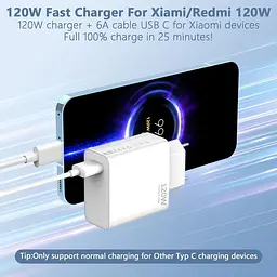 Швидкий зарядний пристрій USB-C 120 Вт для Xiaomi, Redmi та POCO - мініатюра 5