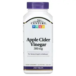 Трави 21st Century Яблучний оцет, 300 мг, Apple Cider Vinegar, 250 таблеток (CEN-22848)