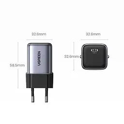 Зарядний пристрій 1xUSB 30W (USB-C) Gan PD Nexode Mini Сірий CD319 Ugreen - мініатюра 4