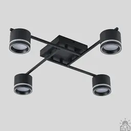 Люстра GELA 4R 600x600x120 мм Чорна на 4 лампи GX53 ESLLSE - мініатюра 4