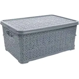 Кошик КОНСЕНСУС з кришкою 7л сірий "Basket" мереживо