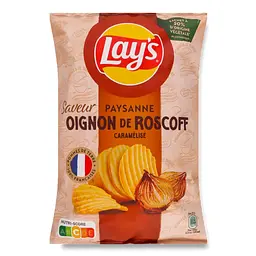 Чіпси Lay's Paysanne зі смаком карамелізованої цибулі Roscoff 120 г