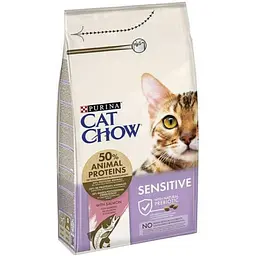 Сухий корм для кішок Purina Cat Chow Sensitive з лососем 1.5 кг
