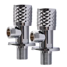 Набір кранів кутових Q Professional Exlusive кераміка 1/2″X1/2″ 9999 Chrome(1уп.) - мініатюра 3