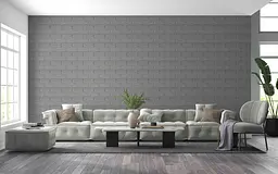 Самоклеюча декоративна 3D панель Loft Expert під сіру срібну цеглу 700x770x5 мм - мініатюра 3