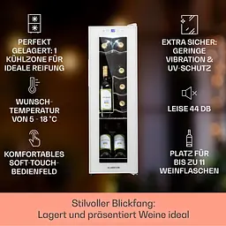 Винний холодильник Klarstein Shiraz 12 Slim Uno 32 (10040213) - мініатюра 5