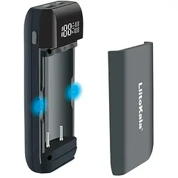 ЗУ LiitoKala Lii-MP2, функція Powerbank, USB/Type-C, LED display, підтримує Li-ion, 3.7V/1.2V AA/AAA 18650/18700/20700/21700