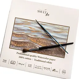 Склейка для акварелі PRO CREATE Square (28х28 см) 300г/м2 10л білий папір SM-LT Art - мініатюра 2