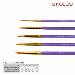 Набір пензлів Kolos 7012 - мініатюра 2