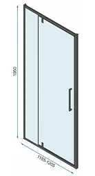 Душова кабіна Rea Rapid Swing 100x120 black REA-K6423 + REA-K6413, Чорний матовий, Універсальна, прозрачний, Чорний матовий - мініатюра 6