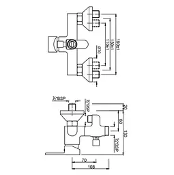 Змішувач для душа Jaquar Fusion FUS-CHR-29145, Хром - мініатюра 2