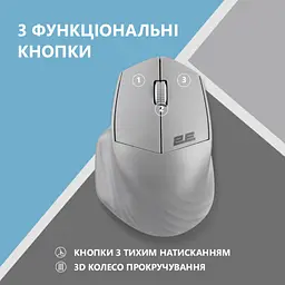 Мишка 2E MF280 Silent Wireless/Bluetooth Gray (2E-MF280WGR) - мініатюра 4