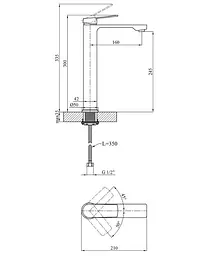Змішувач для раковини Kroner KRP Makon - GRP010-3 (CV033868) - мініатюра 7