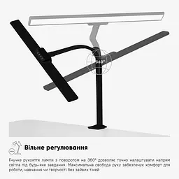Лампа світлодіодна Mealux з пультом чорна (DL-1020 + remote Black)  - мініатюра 13