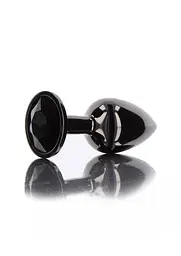 Анальна пробка Taboom Butt Plug With Diamond Jewel M, 8,5 см (чорний) - мініатюра 2