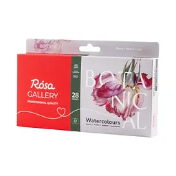 Набір акварельних фарб Botanical, 28х2,5 мл, кювета, метал. пенал Індіго, ROSA Gallery (4823098518020) - мініатюра 6