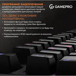 Клавіатура GamePro Red з Hot-Swap RGB Black дротова механічна (MK180B) - мініатюра 12