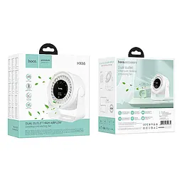 Настільний вентилятор Hoco HX66 desktop circulating fan 3000 mAh White - мініатюра 2