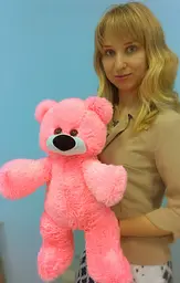 Плюшевий ведмідь Alina Бублик 45 см рожевий - мініатюра 3