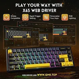 Клавіатура Attack Shark X65 RGB HE Magnetic Switch (AS-6972792470535-SB-UA) Starry Black (G-000004488) - мініатюра 8