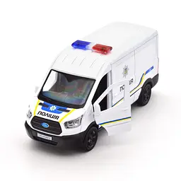 Автомодель TechnoDrive Ford Transit Van 2018 Поліція, 1:32, біла (250343U) - мініатюра 10