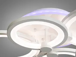 Люстра стельова LED Diasha 8022/4WH, 100W, 3200K-6000K, акрил, сучасний стиль, з диммером, кольорова підсвітка - мініатюра 3
