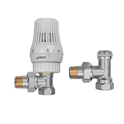 Комплект для підключення радіатора Koer SET-23 - 1/2" кутовий з термоголовкою, клікове кріплення KR5284 - мініатюра 6