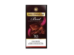 Шоколад MILLENNIUM 100г Favorite Brut екстра чорний 74% NEW шб