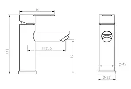 Змішувач для умивальника Brinex Pure 001F Nickel BRIPUR001FNKL - мініатюра 4