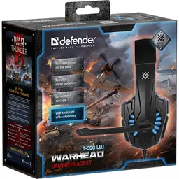 Ігрові навушники Defender Warhead G-390 LED (Black-blue) - мініатюра 6