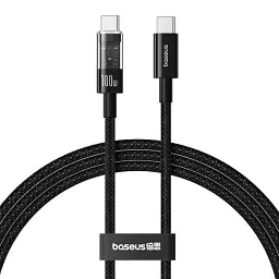 Кабель Baseus Gem Fast-Charging Data 100W Type-C - Type-C 1m Чорний (P10373000111-00) - мініатюра 2