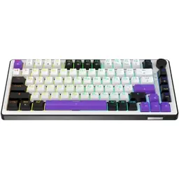 Клавіатура Hator Hellyberry HK75, White/Violet, USB, механічна (перемикачі Hellyberry Linear), формат 75% (82 кнопки), RGB підсвічування з індивідуальним налаштуванням кожної кнопки, UA/EN - мініатюра 2