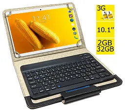 Планшет-телефон Hoozo MT232 Gold + Чохол із Bluetooth клавіатурою - мініатюра 2