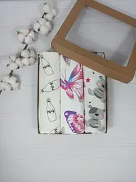 Набір пелюшок a.l.babybox Метелики 50х80/100х80 см 3 шт. Різнокольоровий (NA 18168571)