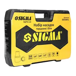 Набір інструментів Sigma насадок торцевих та біт 1/4", 3/8", 1/2" 216 шт CrV (6003841) - мініатюра 4