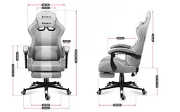 Комп'ютерне крісло Huzaro Force 4.7 White тканина - мініатюра 9
