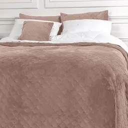 Покривало ТЕП Velour ромб круглий 260х240 см пудрове (4-00518_22423) - мініатюра 3