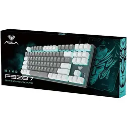 Клавіатура Aula F3287 Keycap KRGD Blue Switch UA White/Grey (6948391240688) [90997] - мініатюра 6
