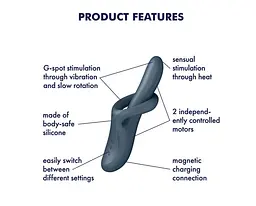 Вібратор Satisfyer Heat Flex 4 Grey - мініатюра 4