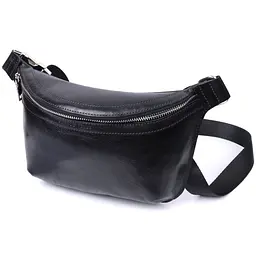 Шкіряна бананка унісекс GRANDE PELLE 22813 чорна