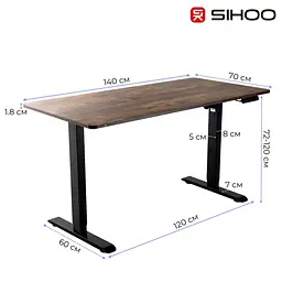 Геймерський стіл Sihoo D03 Walnut Black (D03-104/D03-108) - мініатюра 13
