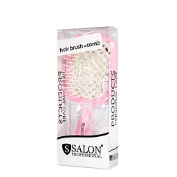 Щітка для волосся Salon Professional продувна 20 см SP0099 SL, Рожева з білим - мініатюра 2