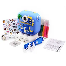 Дитяча камера-принтер DIY Toys Динозавр блакитна (CJ-4978946-B) - мініатюра 6