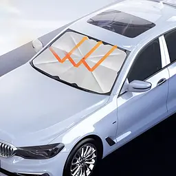 Сонцезахисна парасолька для автомобіля (1.40x0.80m) Black - мініатюра 5